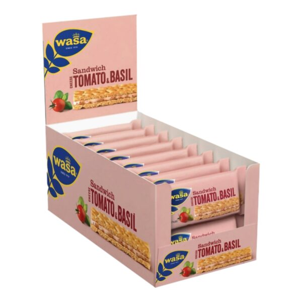 Wasa Sandwich Cheese Tomato & Basil Storpack - 24-pack